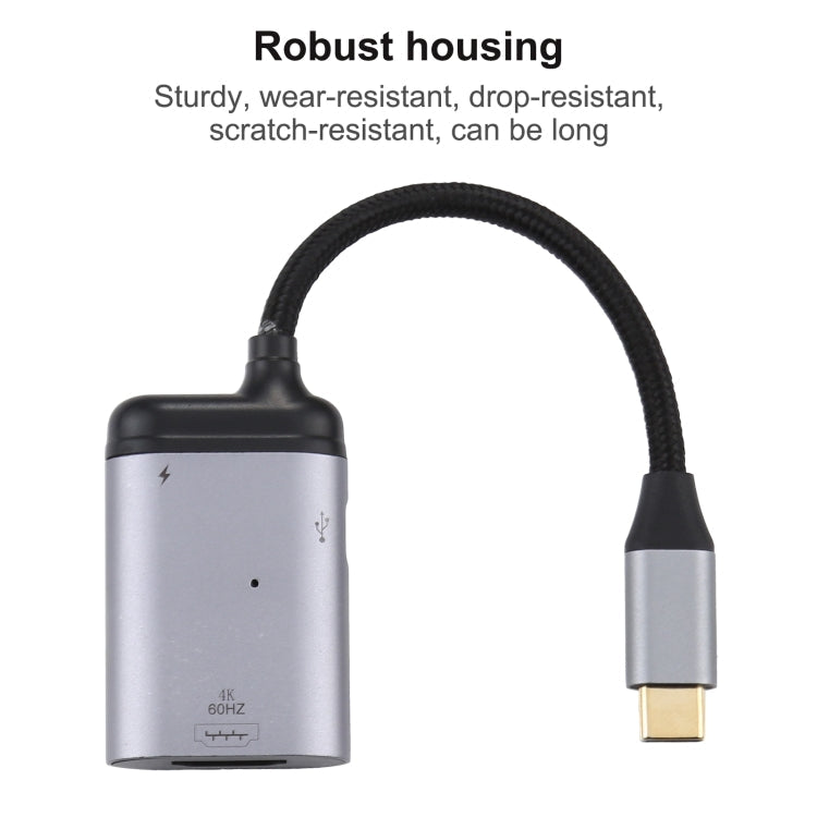 4K 60Hz USB-C / Type-C to HDMI + PD Data Sync Adapter Cable