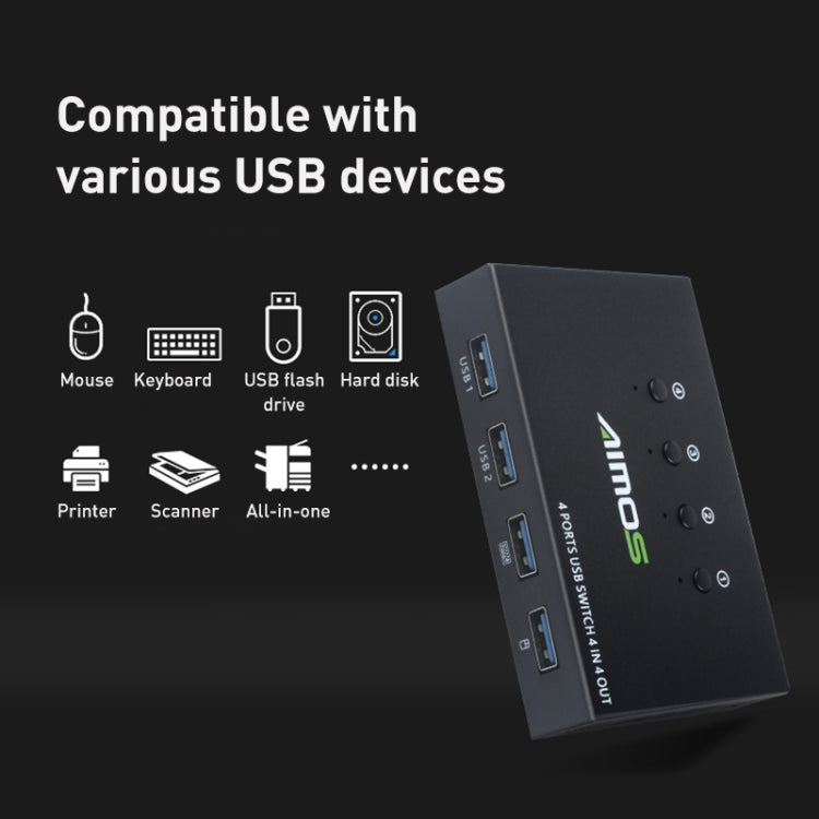 AIMOS AM-KM404K USB2.0 4 In 4 Out Switcher