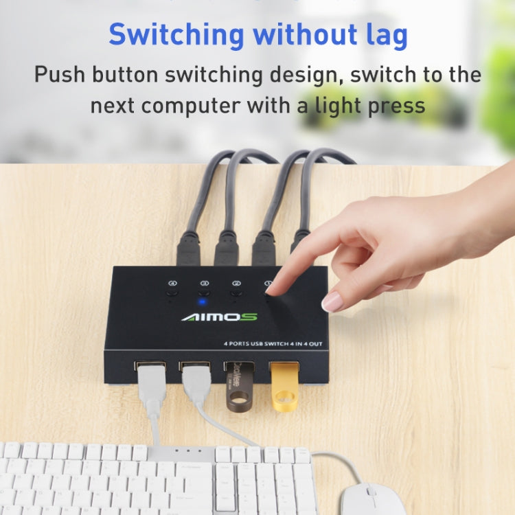 AIMOS AM-KM404K USB2.0 4 In 4 Out Switcher My Store