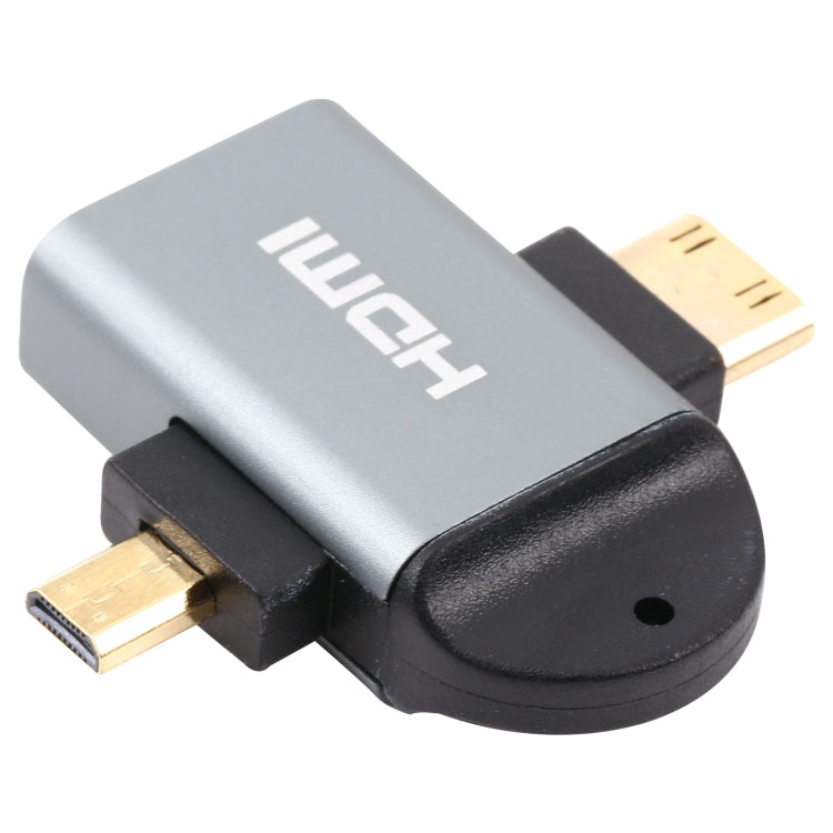 2 in 1 Mini HDMI Male + Micro HDMI Male to HDMI Female Gold-plated Head Adapter-Reluova