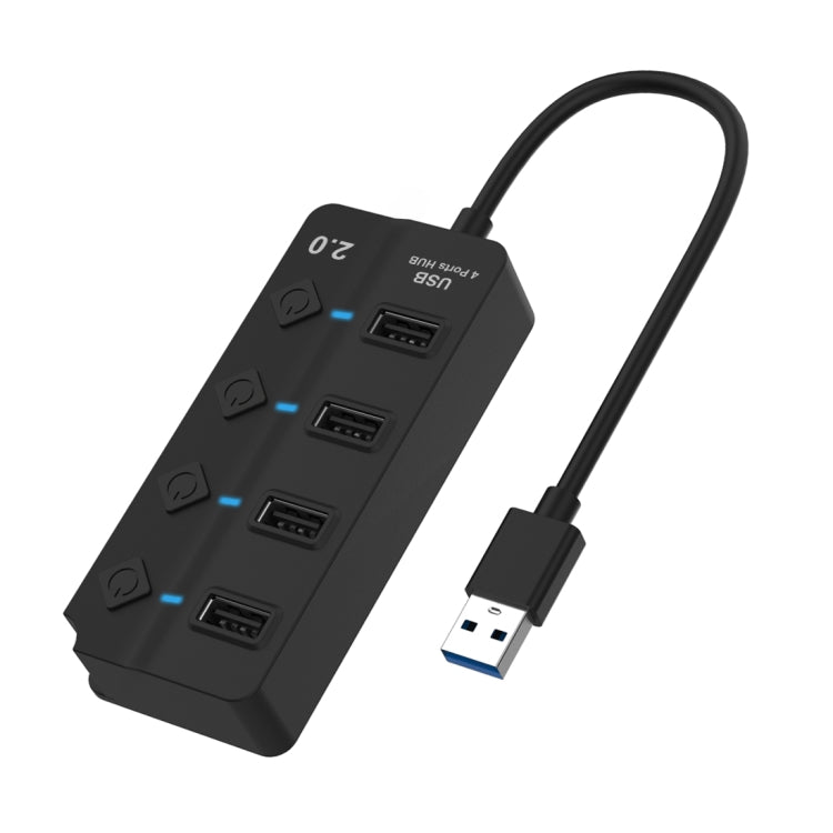 Onten 5301 USB 3.0 Male to 4 USB 2.0 Female Splitter Extender with Independent Switch My Store