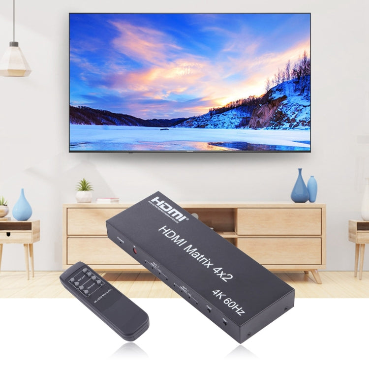 HDMI 4x2 Matrix Switcher / Splitter with Remote Controller, Support ARC / MHL / 4Kx2K / 3D, 4 Ports HDMI Input, 2 Ports HDMI Output My Store