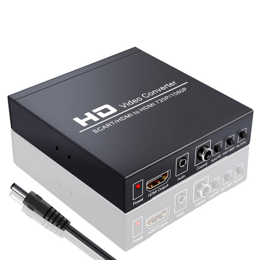 NEWKENG NK-8S SCART + HDMI в HDMI 720P / 1080P HD Видео Конвертер Адаптер Масштабирующий Блок