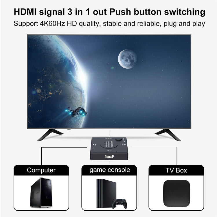 3 In 1 Out 4K 60Hz HD Video HDMI Switcher My Store