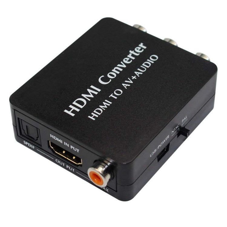 HDMI to AV Audio Converter Support SPDIF Coaxial Audio NTSC PAL Composite Video HDMI to 3RCA Adapter for TV /PC /PS3 / Blue-ray DVD