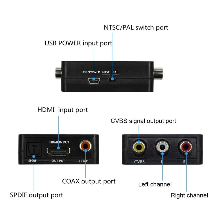 HDMI to AV Audio Converter Support SPDIF Coaxial Audio NTSC PAL Composite Video HDMI to 3RCA Adapter for TV /PC /PS3 / Blue-ray DVD My Store