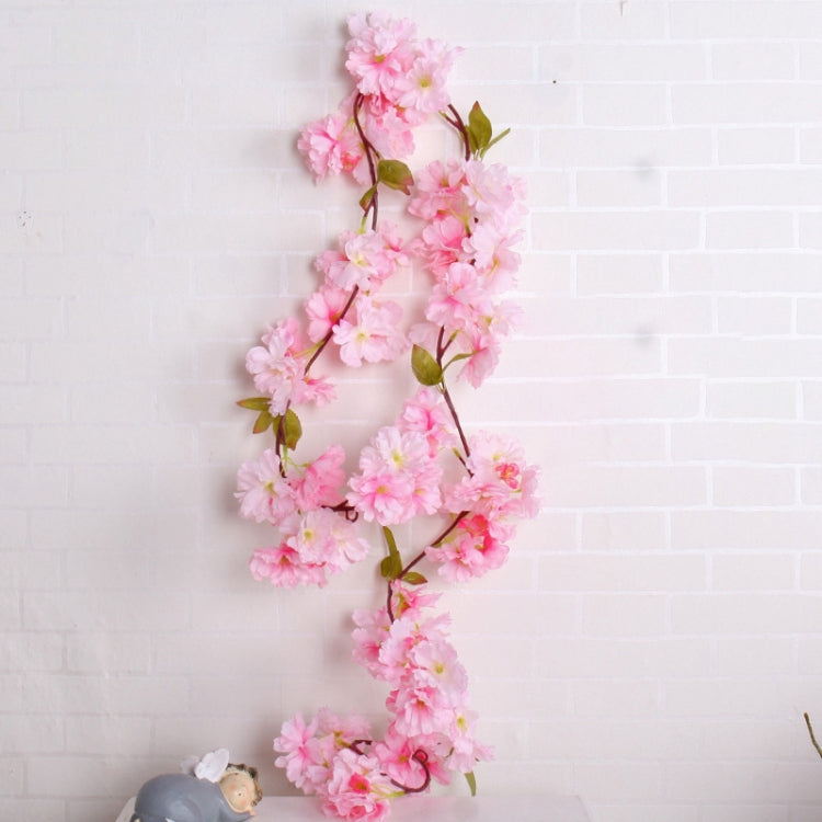 Cherry Blossom Artificial Flower Interior Background Wall Window Decoration, Length: 1.77m My Store