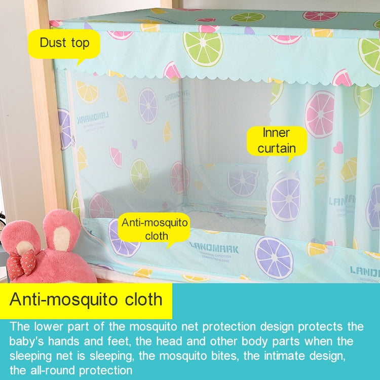 Students Dormitory Blackout Cloth Zipper Mosquito Net for 120cm Width Upper Berth (Light Blue Star) My Store