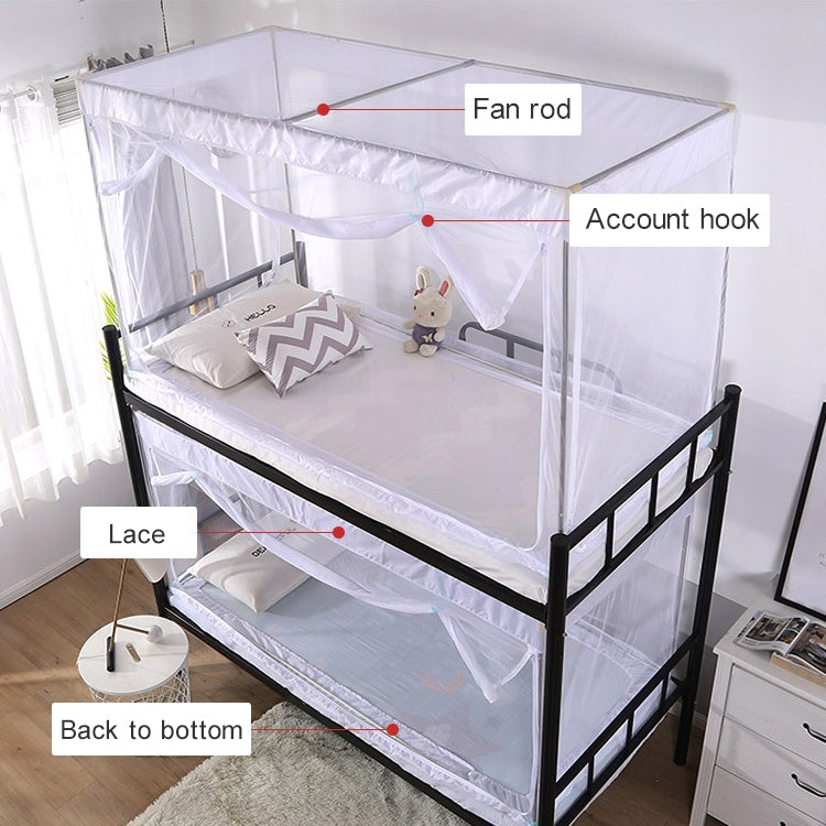 Student Dormitory Square Ceiling Zipper Mosquito Net Encryption Zipper Three Door Defence Mosquito for Upper Berth My Store