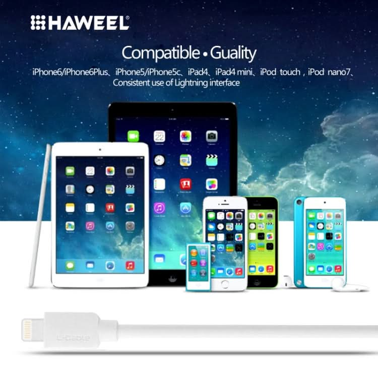 HAWEEL 2m High Speed 8 Pin to USB Sync and Charging Cable for iPhone, iPad