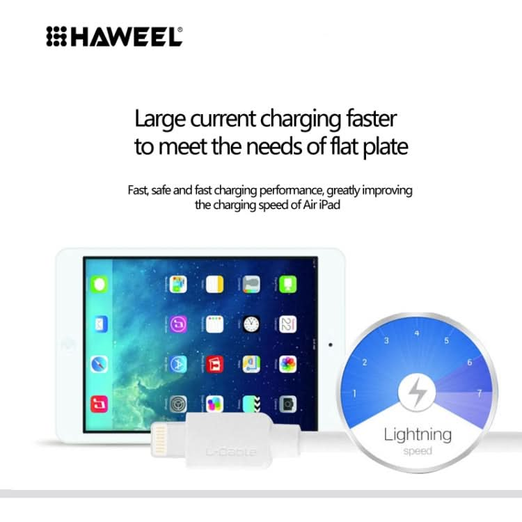 HAWEEL 2m High Speed 8 Pin to USB Sync and Charging Cable for iPhone, iPad