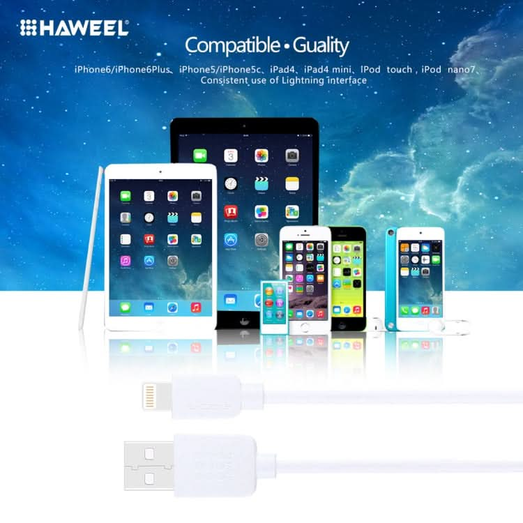 2 PCS HAWEEL 1m High Speed 8 pin to USB Sync and Charging Cable Kit for iPhone, iPad