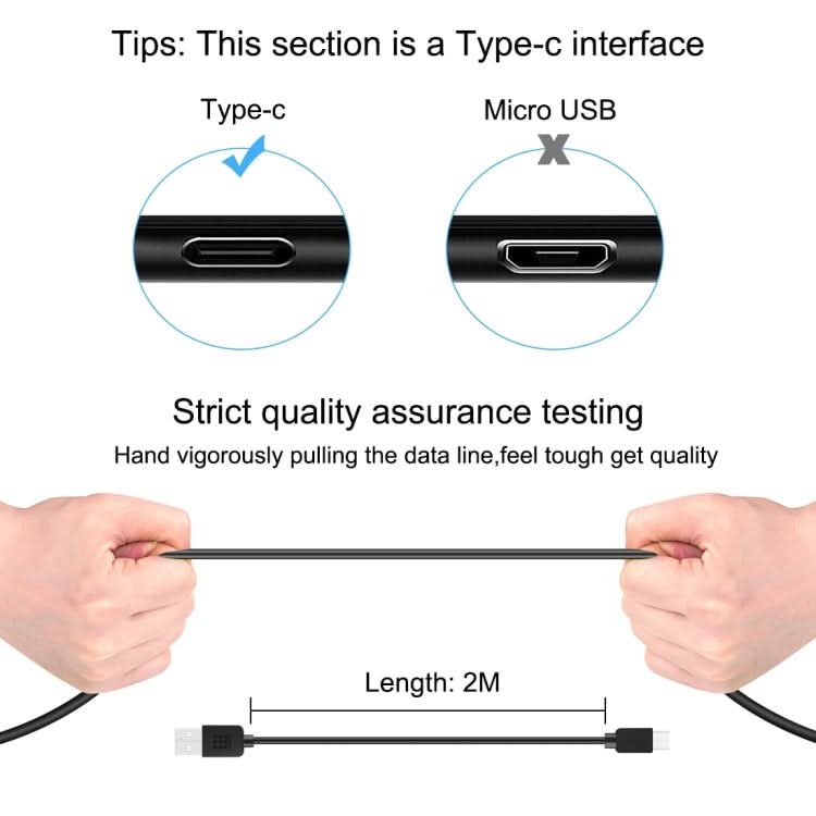 HAWEEL 2m USB-C / Type-C to USB 2.0 Data & Charging Cable My Store