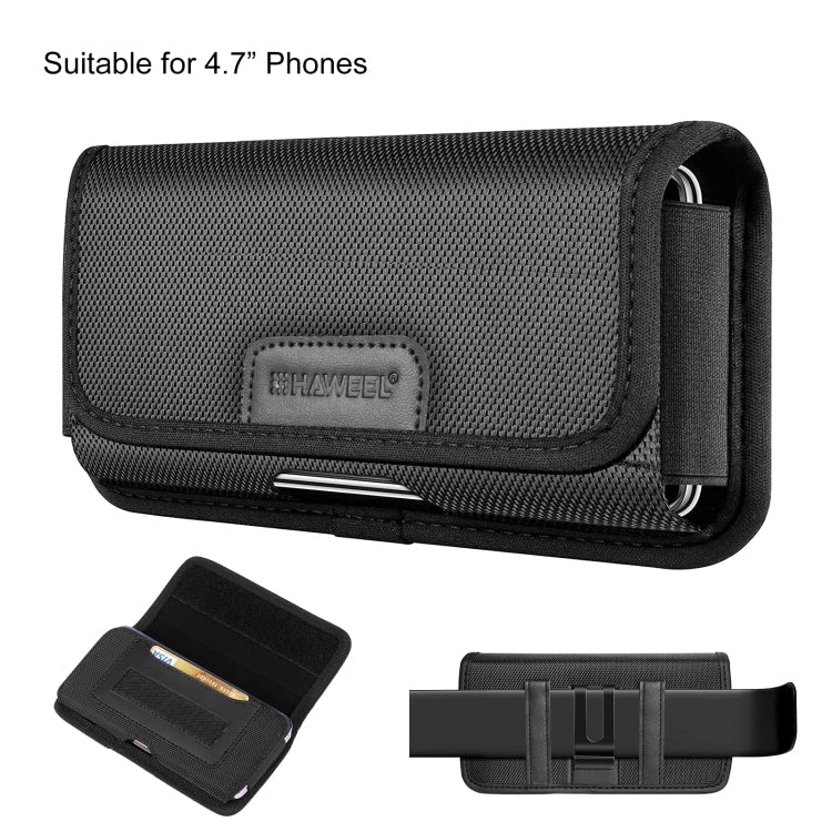 HAWEEL 4.7 inch Nylon Cloth Phone Belt Clip Horizontal Carrying Pouch with Card Slot My Store