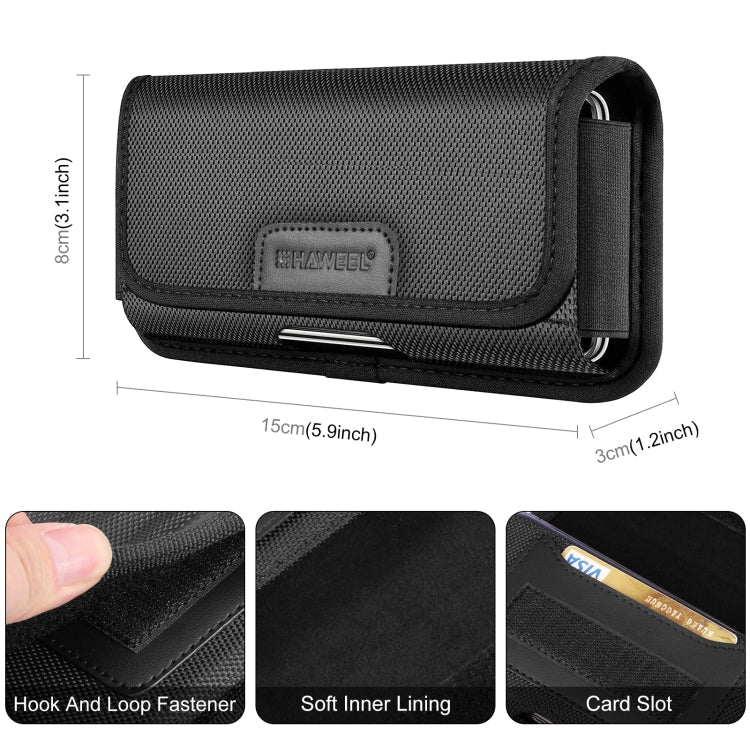 HAWEEL 4.7 inch Nylon Cloth Phone Belt Clip Horizontal Carrying Pouch with Card Slot My Store