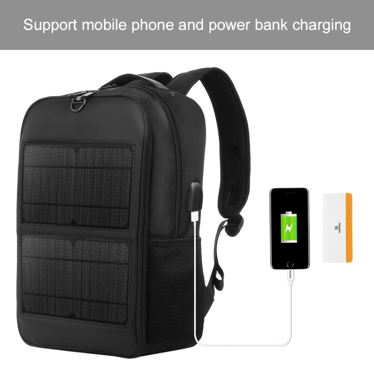 HAWEEL 14W Solar Panel Power Backpack Laptop Bag with Handle and 5V / 2.1A Max USB Charging Port Reluova