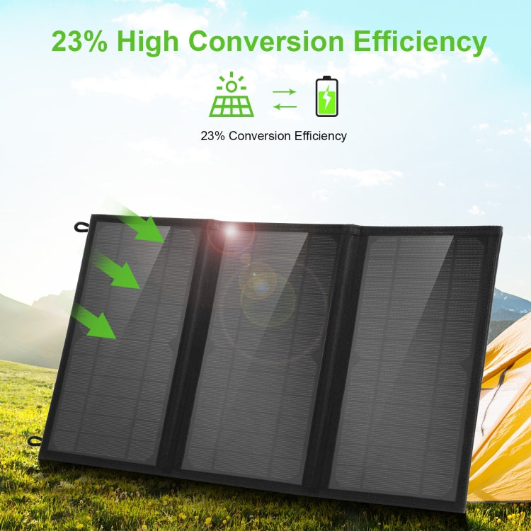 HAWEEL 18W 3 Panels Foldable Solar Panel Charger Bag with 5V / 3.1A Max Dual USB Ports, Support QC3.0 and AFC