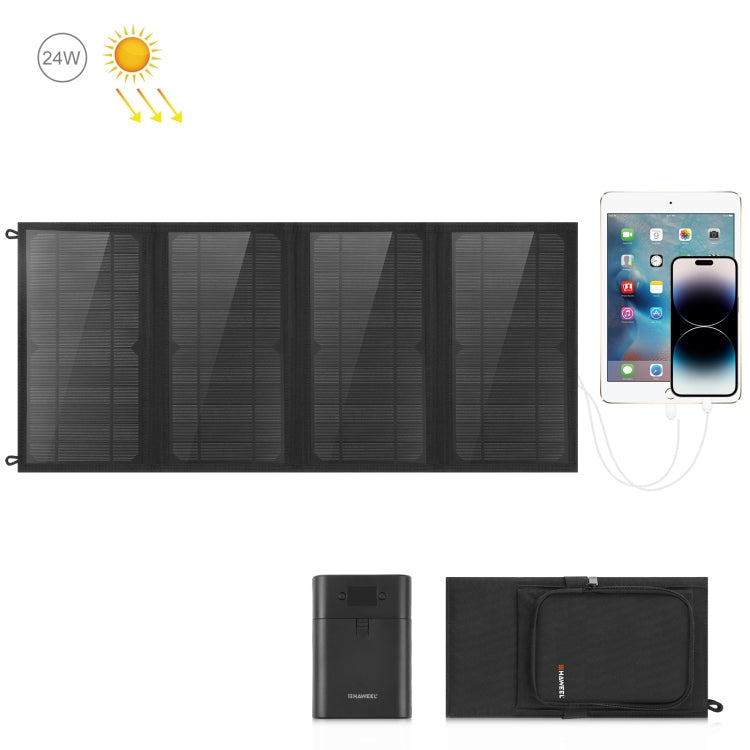 HAWEEL 24W 4 Panels Foldable Solar Panel Charger Bag with 5V / 3.1A Max Dual USB Ports, Support QC3.0 and AFC My Store