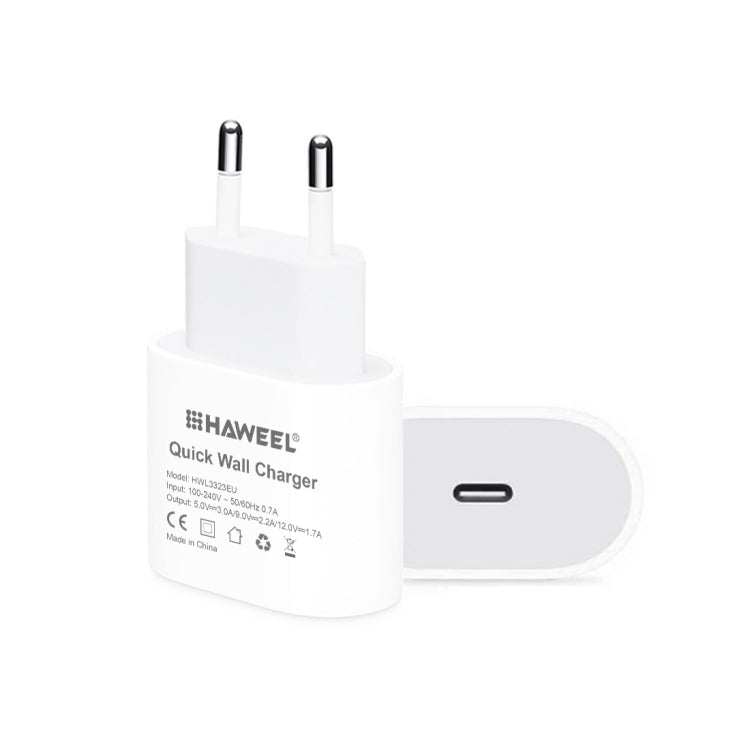 HAWEEL PD 20W Single USB-C / Type-C Interface QC Travel Charger, Support Full QC Protocol, EU Plug My Store