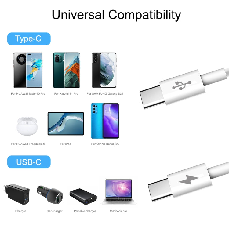 HAWEEL 25W 3A Type-C / USB-C to Type-C / USB-C PD Fast Charging Data Cable, Length: 1m My Store