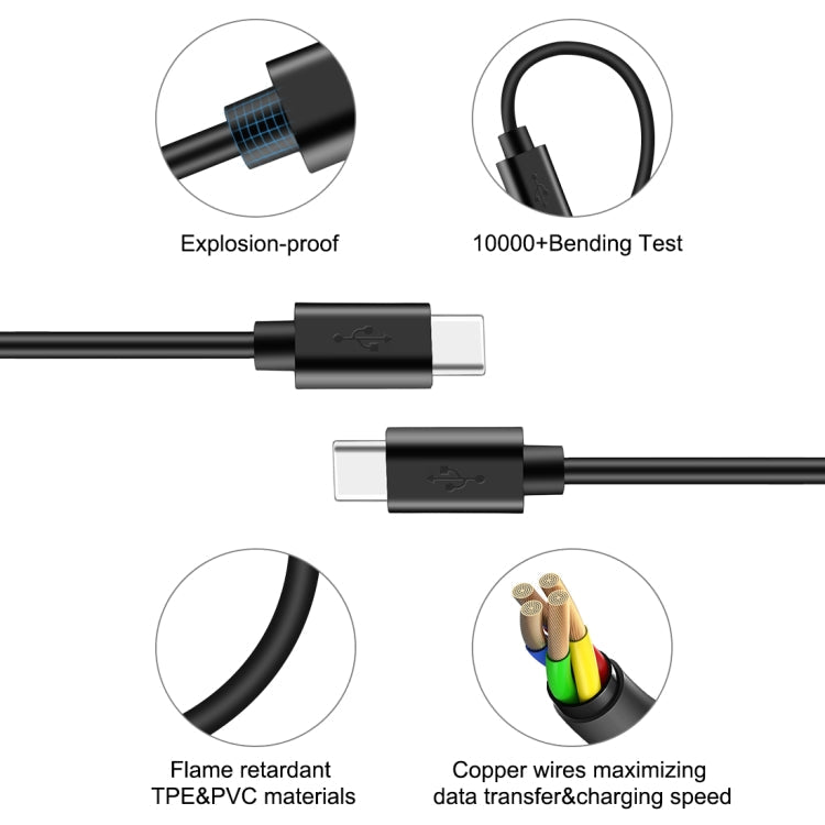 HAWEEL 1m 25W 3A Type-C / USB-C to Type-C / USB-C Fast Charging Data Cable with OTG My Store