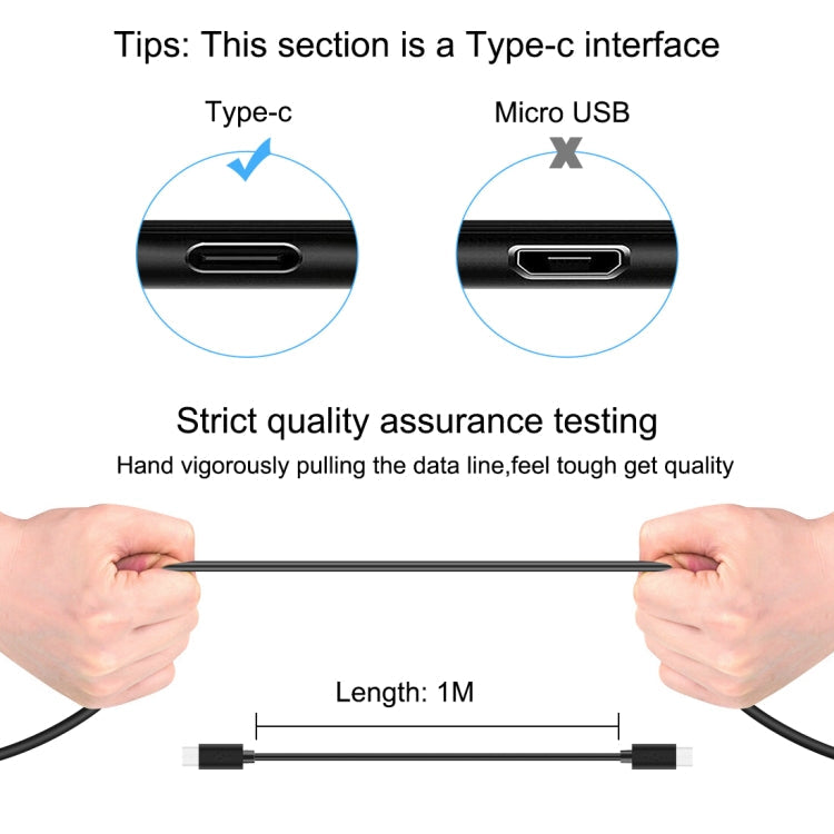 HAWEEL 1m 25W 3A Type-C / USB-C to Type-C / USB-C Fast Charging Data Cable with OTG My Store