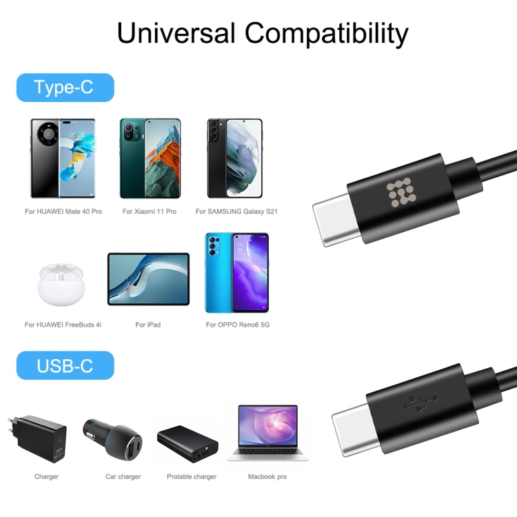 HAWEEL 1m 25W 3A Type-C / USB-C to Type-C / USB-C Fast Charging Data Cable with OTG My Store