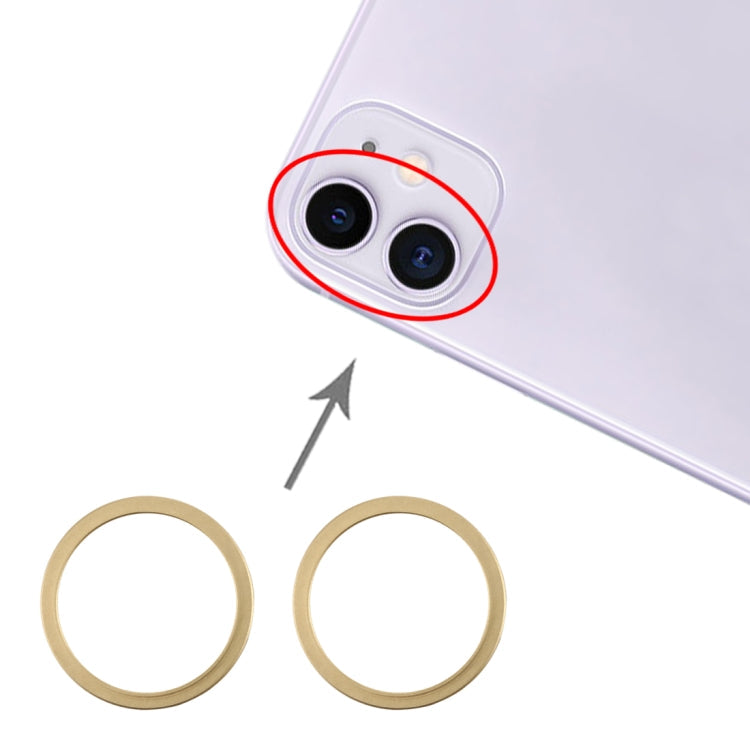 2 PCS Rear Camera Glass Lens Metal Protector Hoop Ring for iPhone 11-Reluova