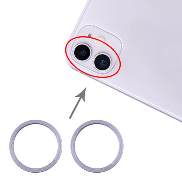 2 PCS Rear Camera Glass Lens Metal Protector Hoop Ring for iPhone 11-Reluova