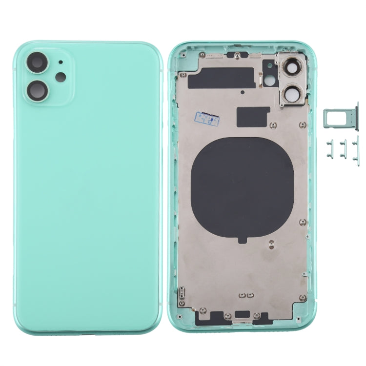 Back Housing Cover with SIM Card Tray & Side keys & Camera Lens for iPhone 11