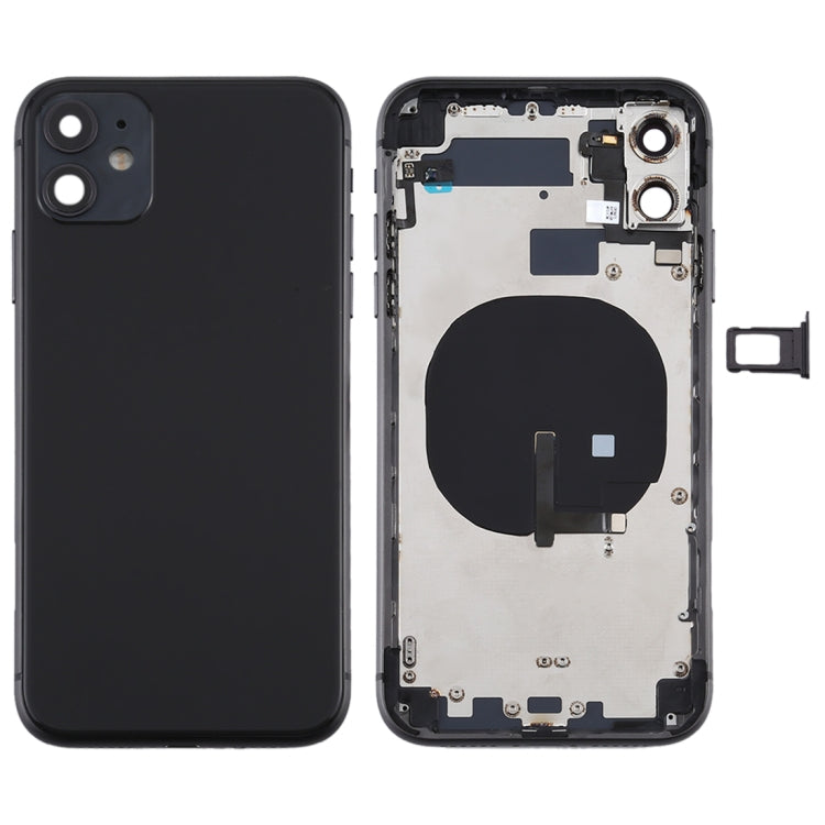 Battery Back Cover (with Side Keys & Card Tray & Power + Volume Flex Cable & Wireless Charging Module) for iPhone 11