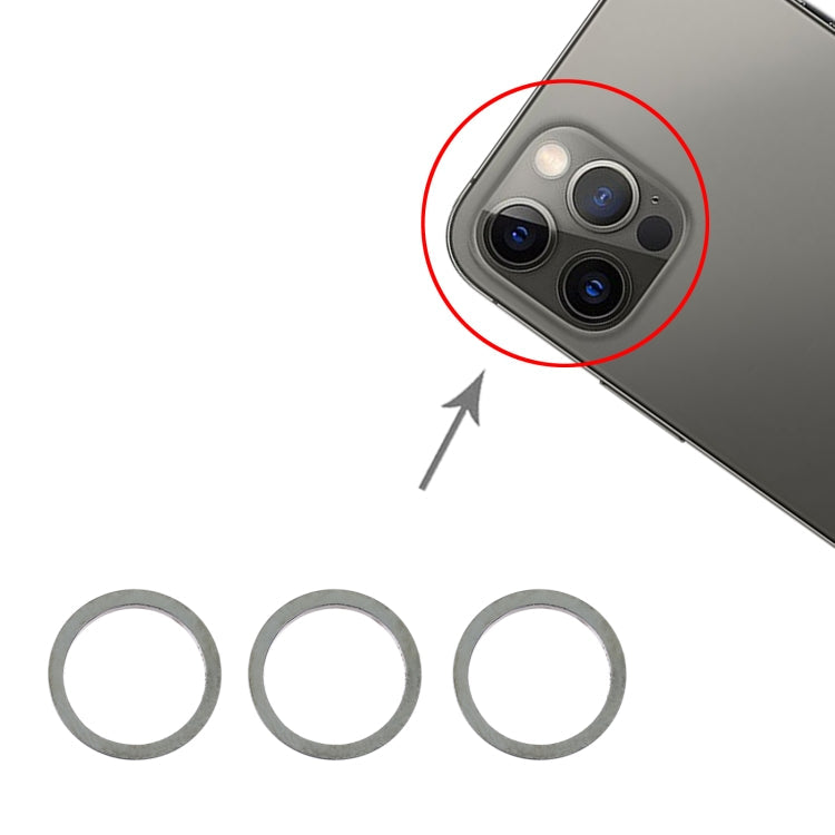 3 PCS Rear Camera Glass Lens Metal Protector Hoop Ring for iPhone 12 Pro My Store