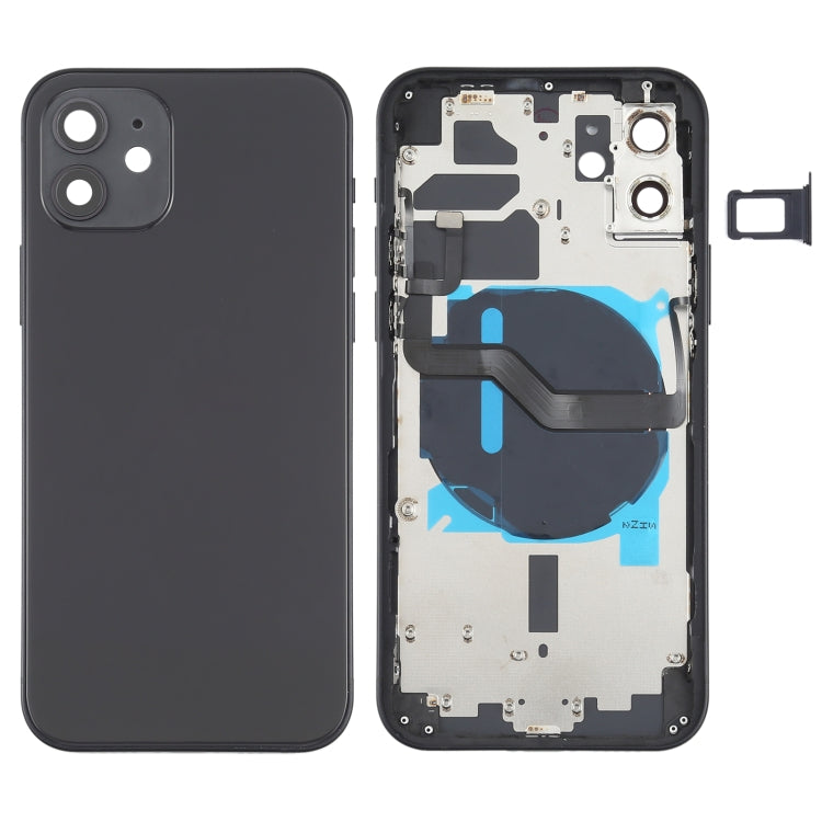 Battery Back Cover (with Side Keys & Card Tray & Power + Volume Flex Cable & Wireless Charging Module) for iPhone 12 My Store