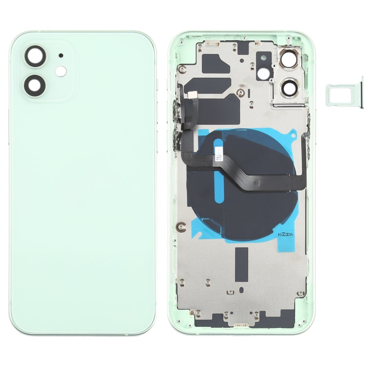 Battery Back Cover (with Side Keys & Card Tray & Power + Volume Flex Cable & Wireless Charging Module) for iPhone 12 My Store