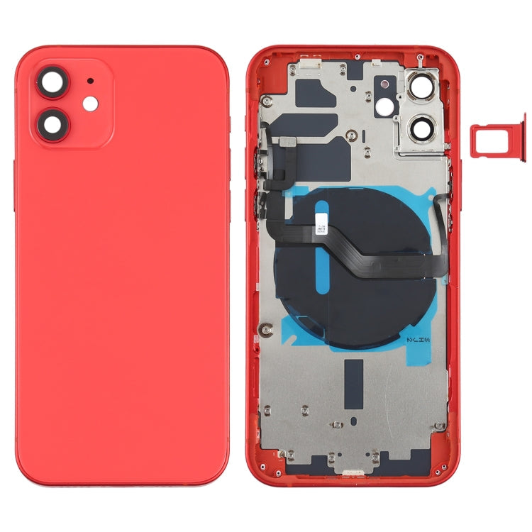 Battery Back Cover (with Side Keys & Card Tray & Power + Volume Flex Cable & Wireless Charging Module) for iPhone 12