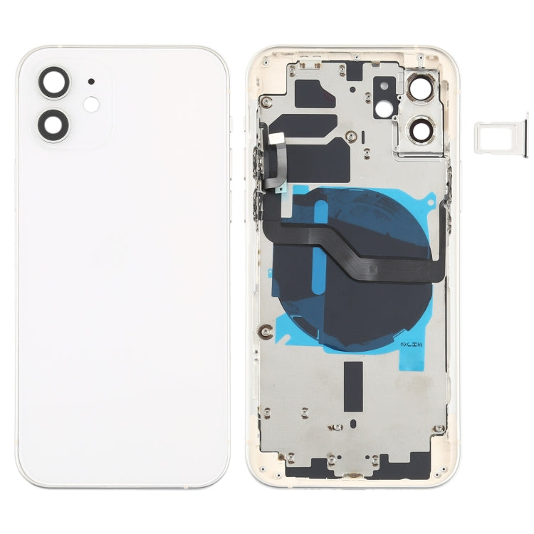 Battery Back Cover (with Side Keys & Card Tray & Power + Volume Flex Cable & Wireless Charging Module) for iPhone 12