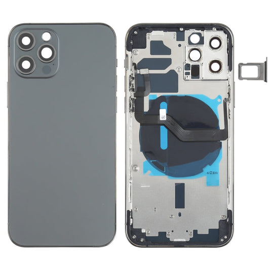 Battery Back Cover (with Side Keys & Card Tray & Power + Volume Flex Cable & Wireless Charging Module) for iPhone 12 Pro My Store