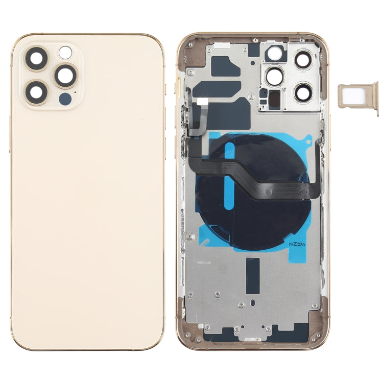 Battery Back Cover (with Side Keys & Card Tray & Power + Volume Flex Cable & Wireless Charging Module) for iPhone 12 Pro My Store