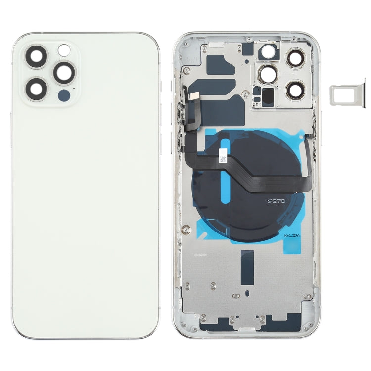 Battery Back Cover (with Side Keys & Card Tray & Power + Volume Flex Cable & Wireless Charging Module) for iPhone 12 Pro My Store