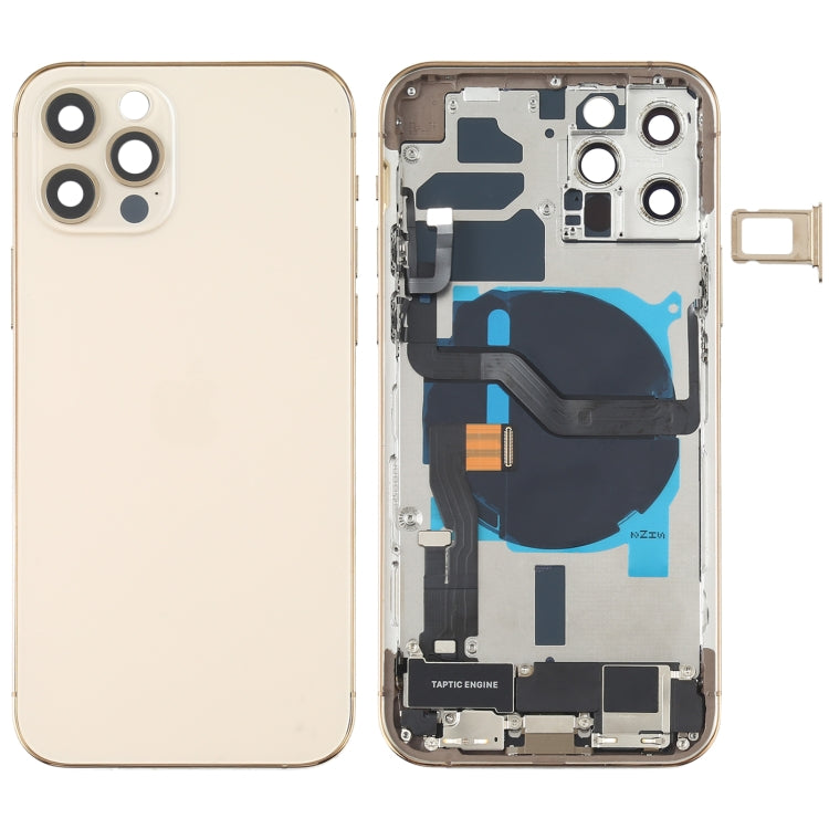 Battery Back Cover Assembly (with Side Keys & Speaker Ringer Buzzer & Motor & Camera Lens & Card Tray & Power Button + Volume Button + Charging Port & Wireless Charging Module) for iPhone 12 Pro My Store