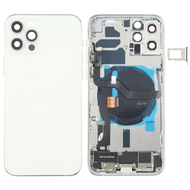 Battery Back Cover Assembly (with Side Keys & Speaker Ringer Buzzer & Motor & Camera Lens & Card Tray & Power Button + Volume Button + Charging Port & Wireless Charging Module) for iPhone 12 Pro My Store