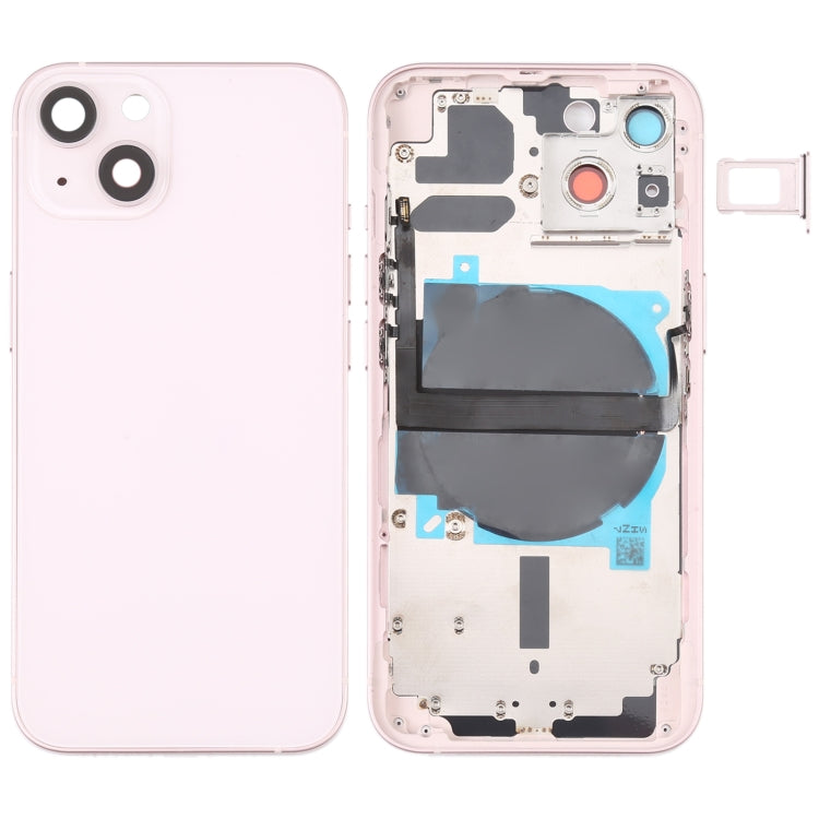 For iPhone 13 Battery Back Cover with Side Keys & Card Tray & Power + Volume Flex Cable & Wireless Charging Module