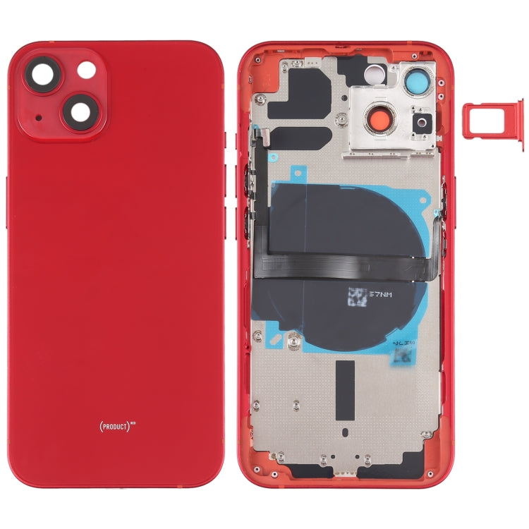 For iPhone 13 Battery Back Cover with Side Keys & Card Tray & Power + Volume Flex Cable & Wireless Charging Module