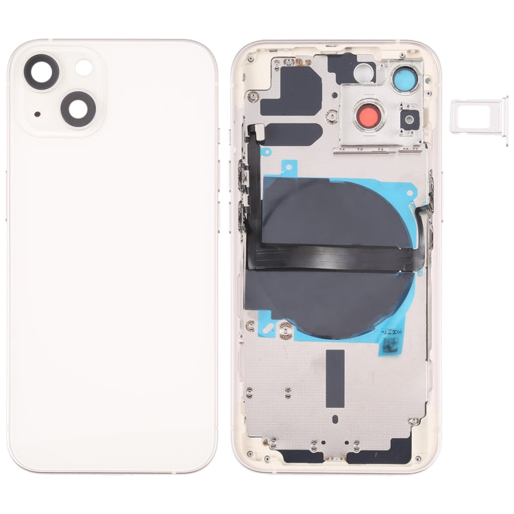 For iPhone 13 Battery Back Cover with Side Keys & Card Tray & Power + Volume Flex Cable & Wireless Charging Module