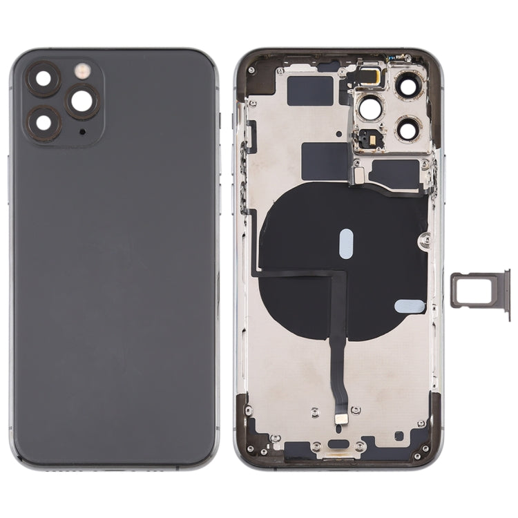 Battery Back Cover (with Side Keys & Card Tray & Power + Volume Flex Cable & Wireless Charging Module) for iPhone 11 Pro