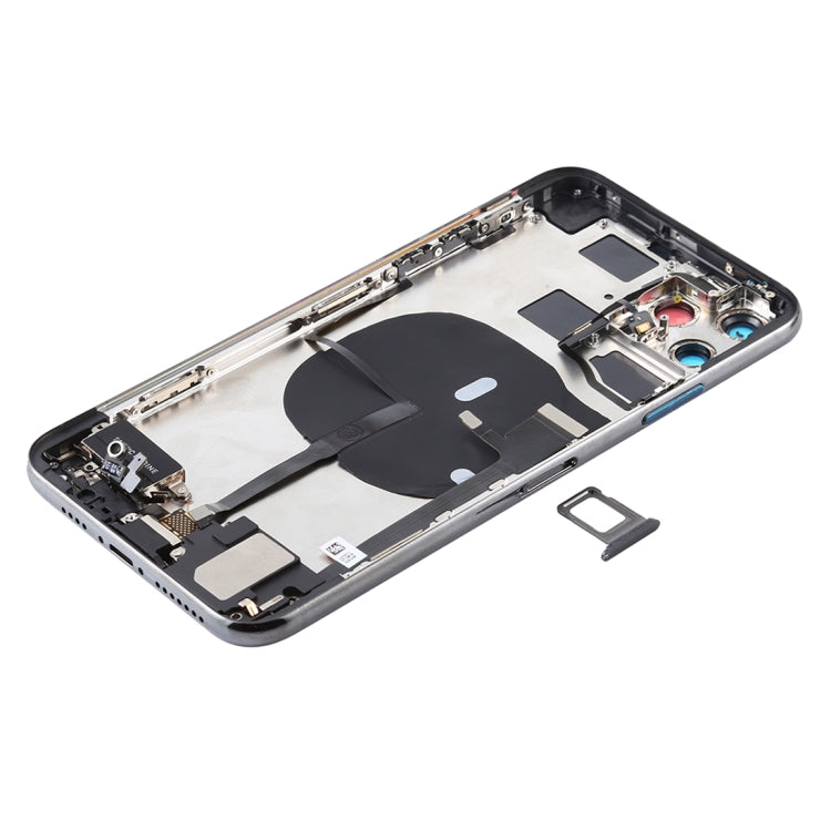 Battery Back Cover Assembly (with Side Keys & Power Button + Volume Button Flex Cable & Wireless Charging Module & Motor & Charging Port & Speaker Ringer Buzzer & Card Tray & Camera Lens Cover) for iPhone 11 Pro My Store