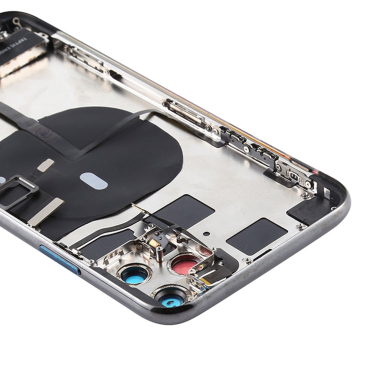 Battery Back Cover Assembly (with Side Keys & Power Button + Volume Button Flex Cable & Wireless Charging Module & Motor & Charging Port & Speaker Ringer Buzzer & Card Tray & Camera Lens Cover) for iPhone 11 Pro