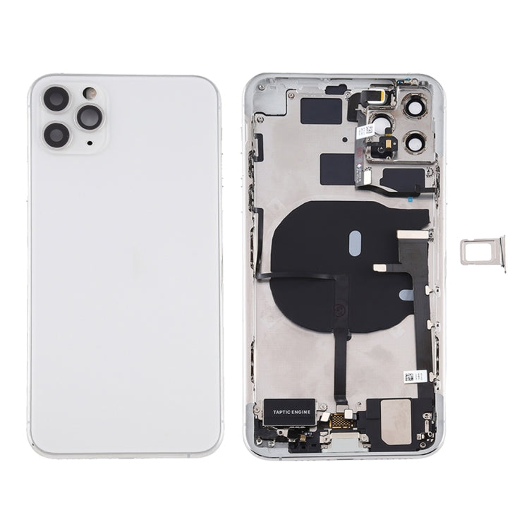 Battery Back Cover Assembly (with Side Keys & Power Button + Volume Button Flex Cable & Wireless Charging Module & Motor & Charging Port & Speaker Ringer Buzzer & Card Tray & Camera Lens Cover) for iPhone 11 Pro My Store