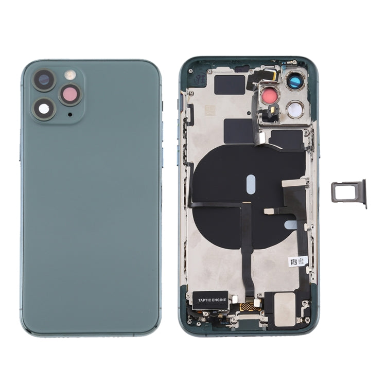 Battery Back Cover Assembly (with Side Keys & Power Button + Volume Button Flex Cable & Wireless Charging Module & Motor & Charging Port & Speaker Ringer Buzzer & Card Tray & Camera Lens Cover) for iPhone 11 Pro Max My Store