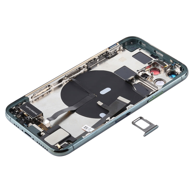 Battery Back Cover Assembly (with Side Keys & Power Button + Volume Button Flex Cable & Wireless Charging Module & Motor & Charging Port & Speaker Ringer Buzzer & Card Tray & Camera Lens Cover) for iPhone 11 Pro Max